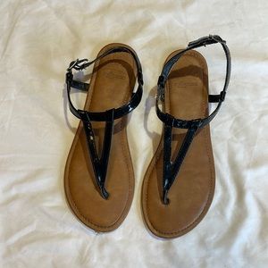 Fergalicious black patent leather sandals